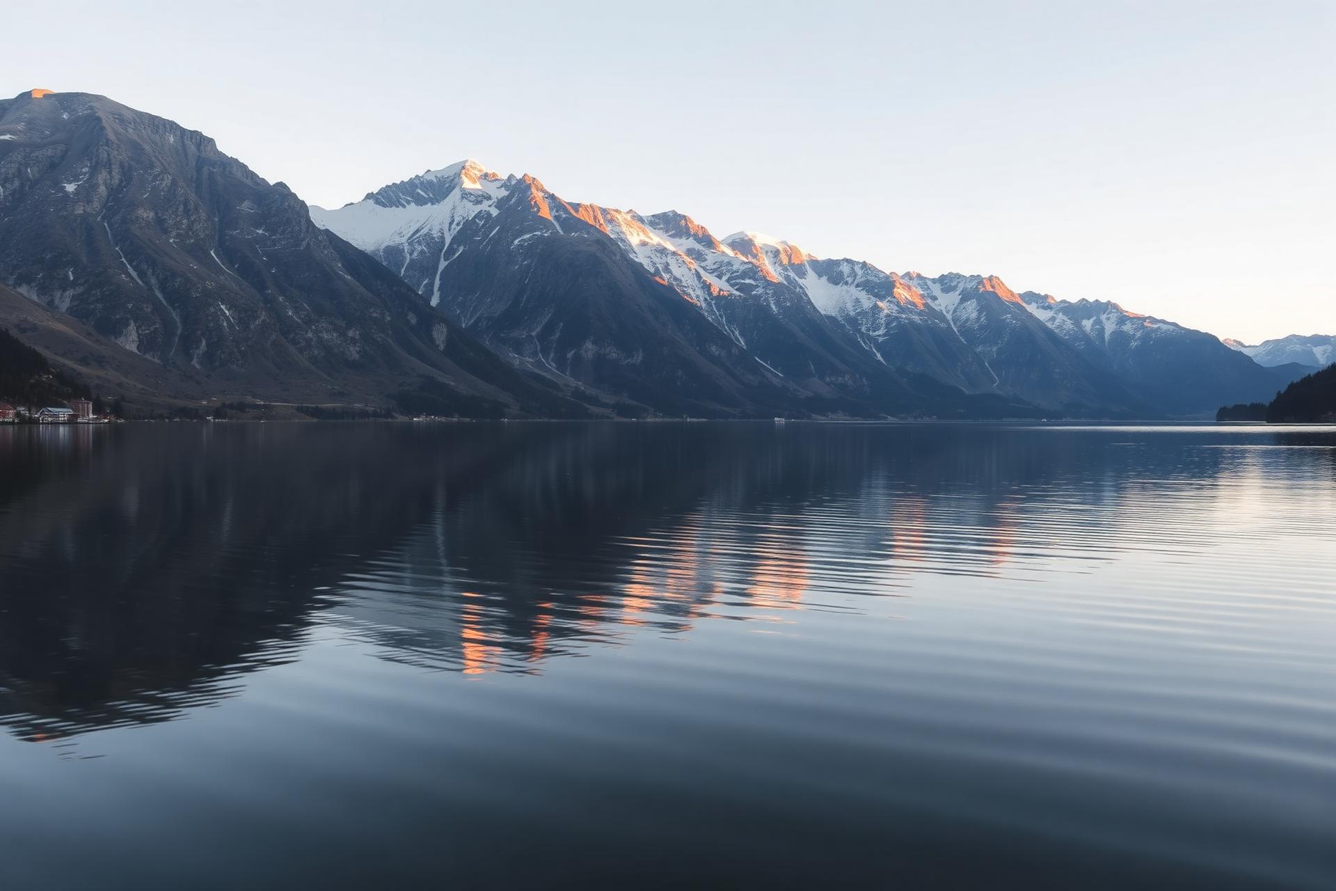 Alpensee im Morgengrauen